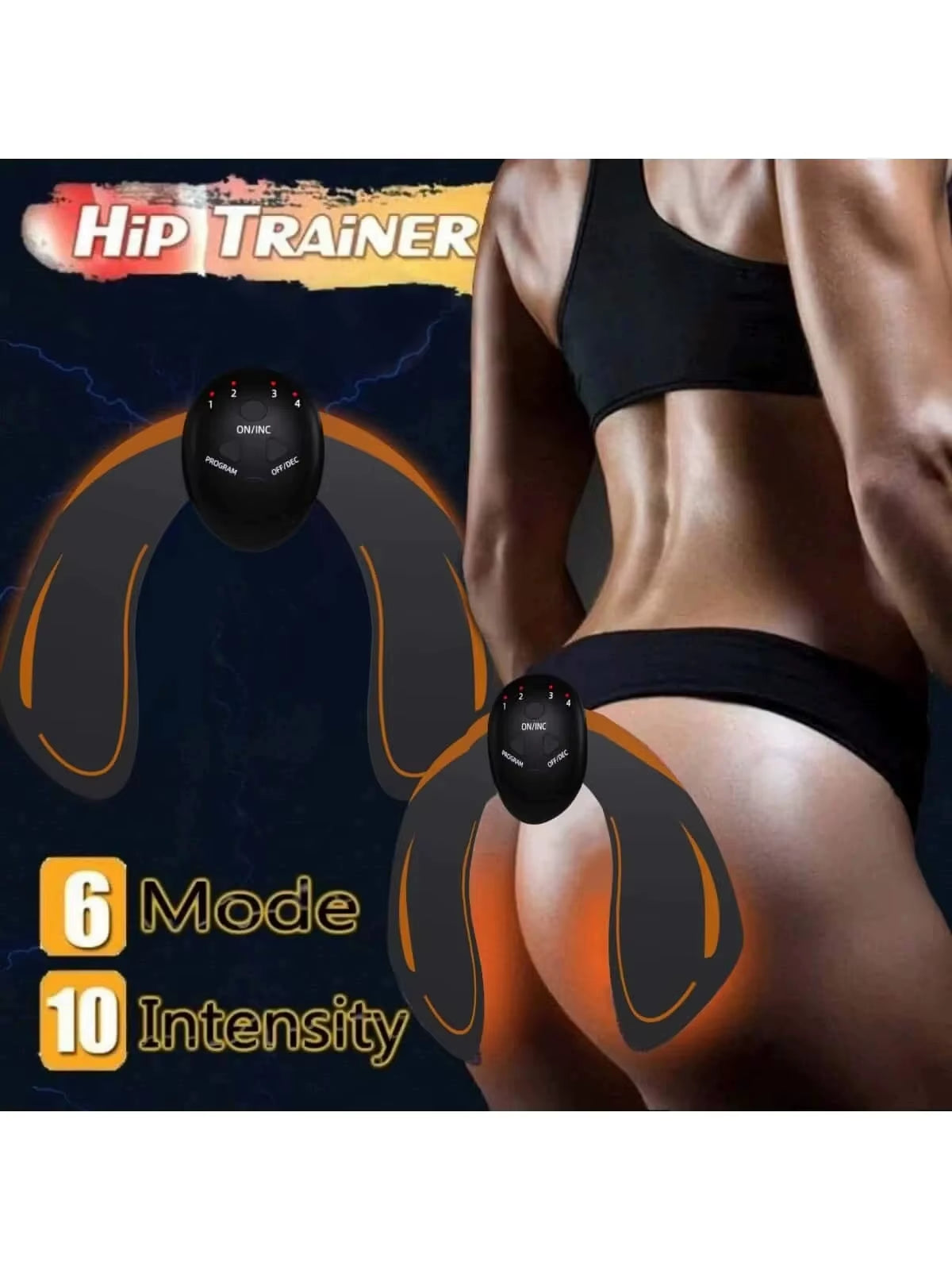 Hip & Waist EMS Toning Fitness Belt with Vibration Massage for Home Workout & Muscle Relaxation