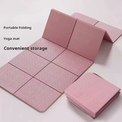 Foldable Yoga Mat Eco Friendly Tpe Folding Travel Fitness Exercise Double Sided Non-Slip for Pilates & Floor Workouts