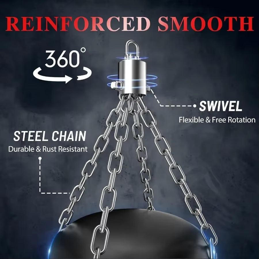 4FT Oxford Heavy Duty Punching Bag Set for Adults with 12OZ Boxing Gloves Chains Hand Wraps and Accessories Ideal for Home Gym