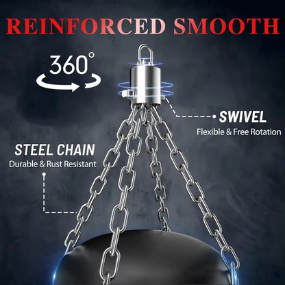 4FT Oxford Heavy Duty Punching Bag Set for Adults with 12OZ Boxing Gloves Chains Hand Wraps and Accessories Ideal for Home Gym