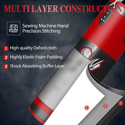 4FT Oxford Heavy Duty Punching Bag Set for Adults with 12OZ Boxing Gloves Chains Hand Wraps and Accessories Ideal for Home Gym