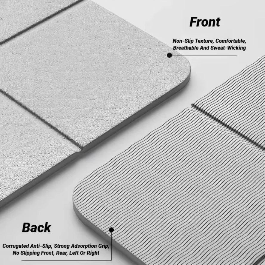 Foldable Yoga Mat Eco Friendly Tpe Folding Travel Fitness Exercise Double Sided Non-Slip for Pilates & Floor Workouts