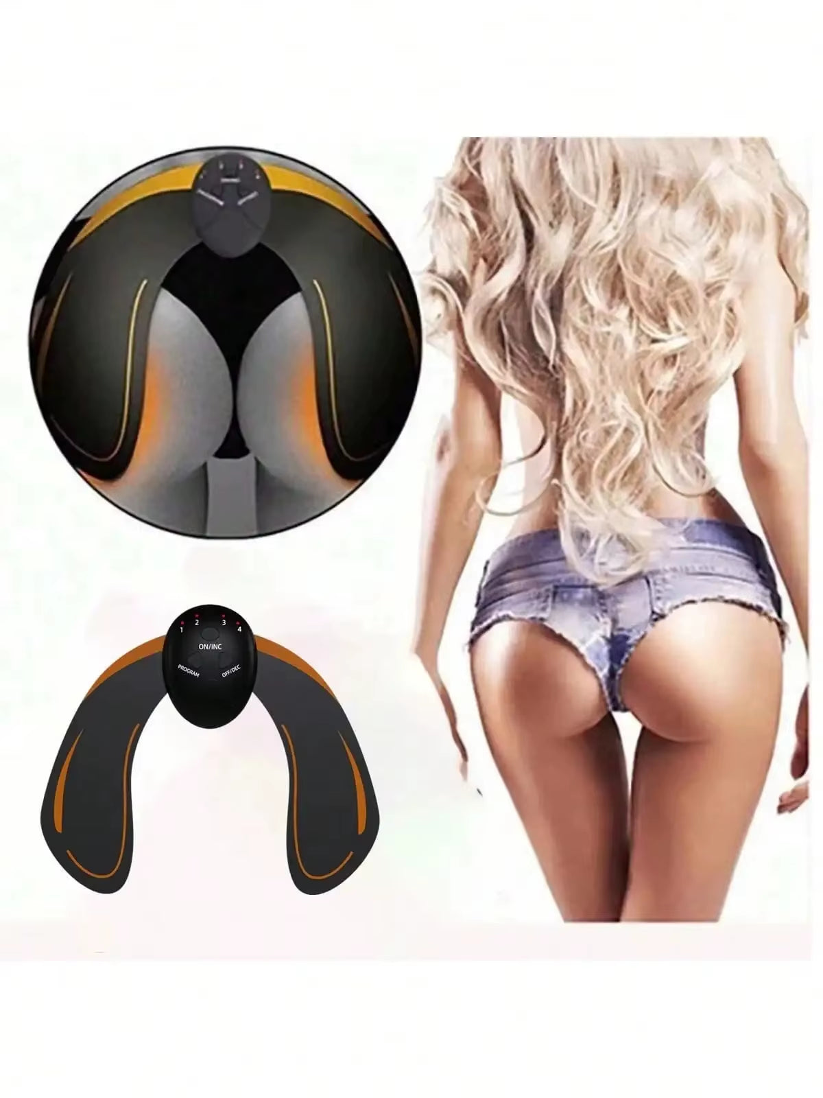 Hip & Waist EMS Toning Fitness Belt with Vibration Massage for Home Workout & Muscle Relaxation