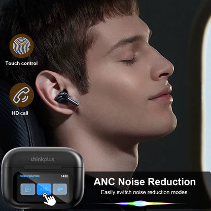 Original  Wireless Bluetooth Earphones ANC Noise Reduction Earbuds HD Mic Call Gamer Headsets LED Touch Screen Control