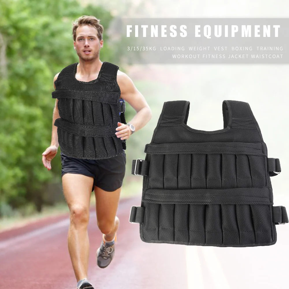 3/15/35Kg Weight Training Suit Empty Bag Fitness Running Vest Adjustable Weight Jacket Workout Equipment for Workout Jogging