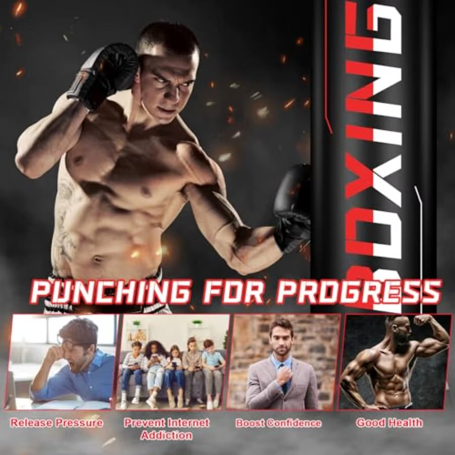 Freestanding Punching Bag for Adult Teens 70 Heavy Punching Bag with Boxing Gloves and Electric Air Pump for Beginners Kickboxi