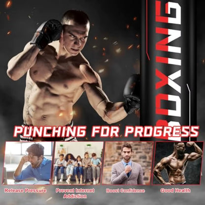 Freestanding Punching Bag for Adult Teens 70 Heavy Punching Bag with Boxing Gloves and Electric Air Pump for Beginners Kickboxi