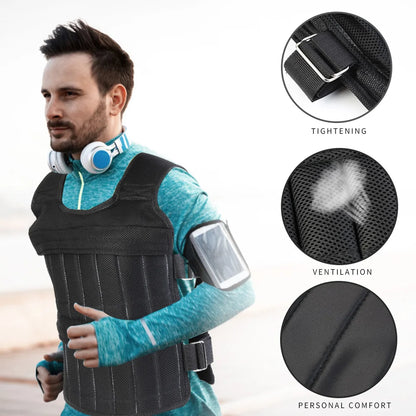3/15/35Kg Weight Training Suit Empty Bag Fitness Running Vest Adjustable Weight Jacket Workout Equipment for Workout Jogging