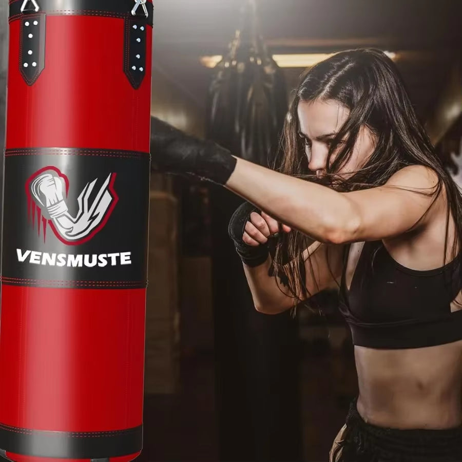 4FT Oxford Heavy Duty Punching Bag Set for Adults with 12OZ Boxing Gloves Chains Hand Wraps and Accessories Ideal for Home Gym