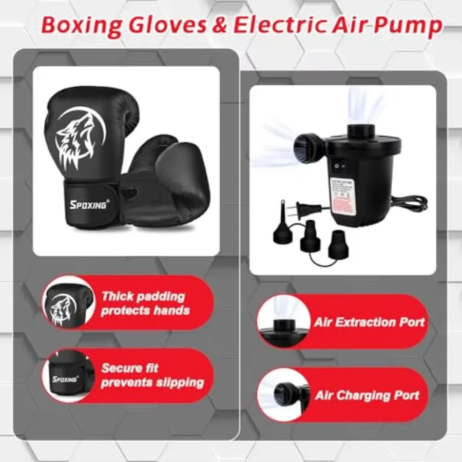 Freestanding Punching Bag for Adult Teens 70 Heavy Punching Bag with Boxing Gloves and Electric Air Pump for Beginners Kickboxi